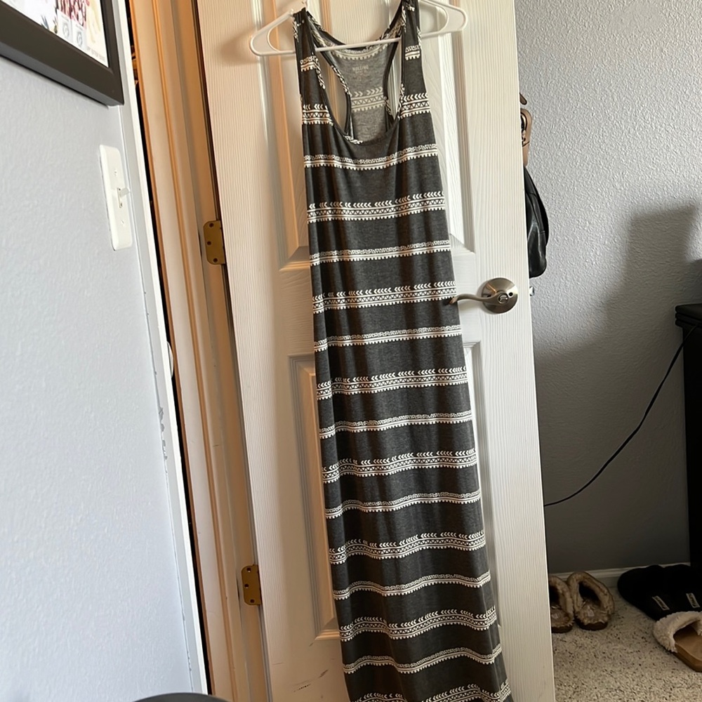 Grey maxi dress.